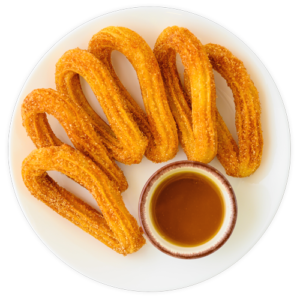 Crispy Pandan Caramel Churr-os with Salted Caramel Dip